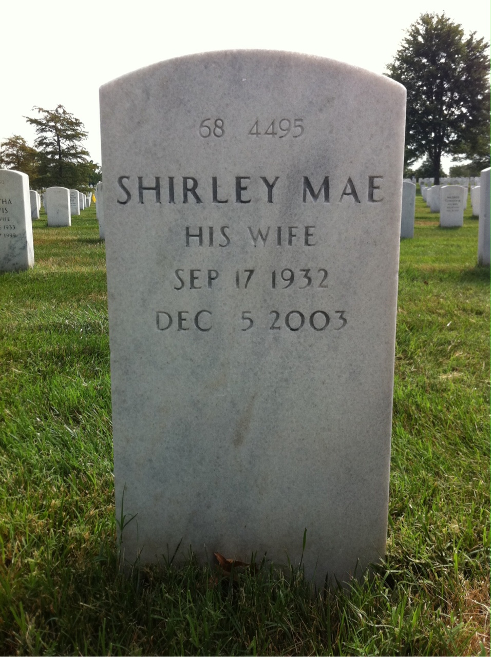 Back of headstone — Raymond Miller