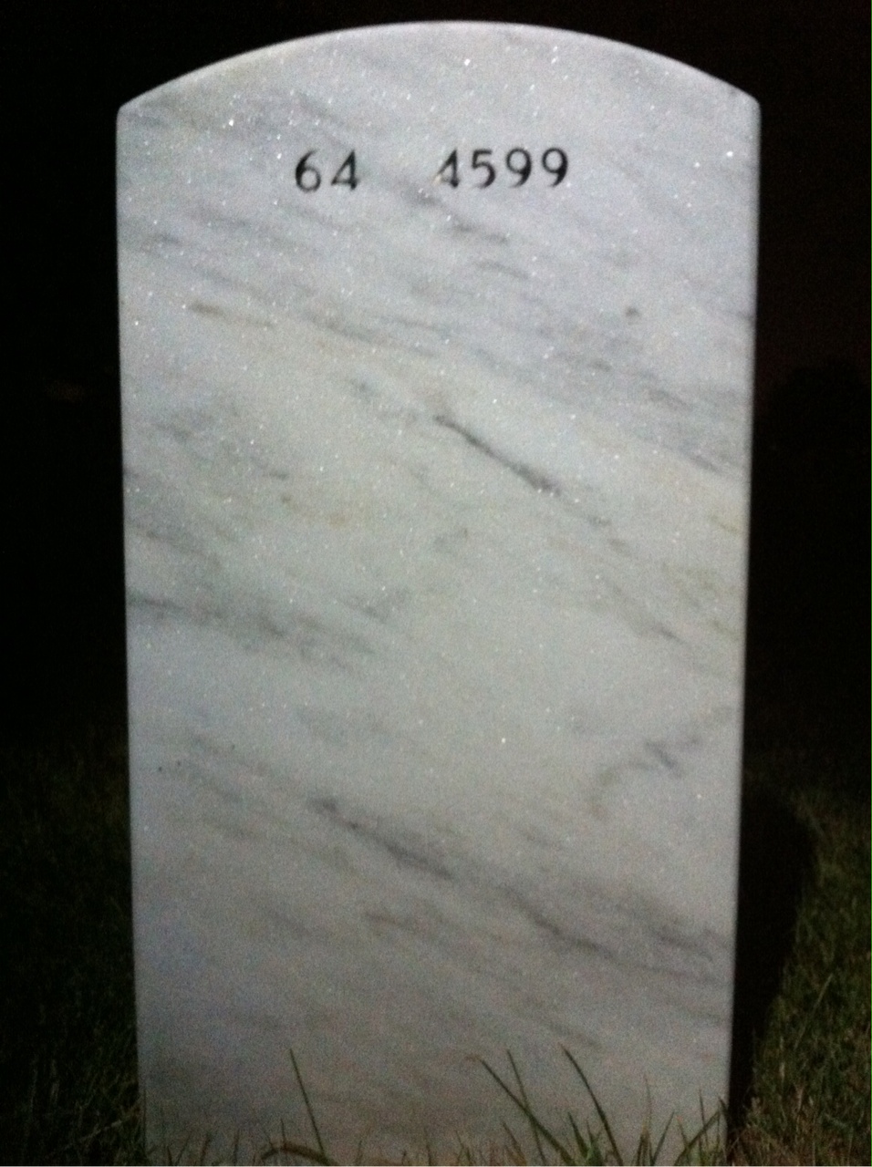Back of headstone — Paul Roberts