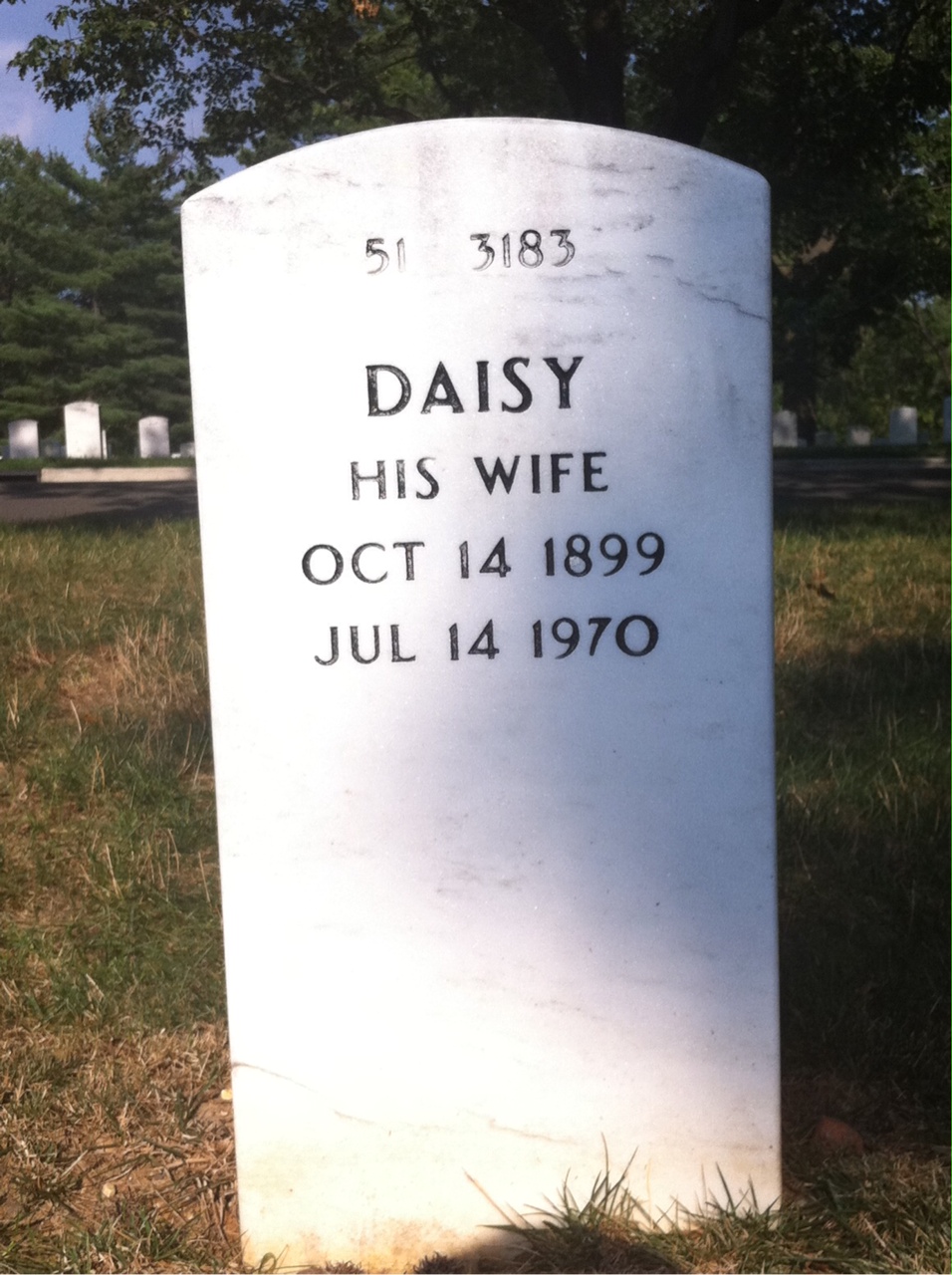 Back of headstone — Weaver A Briscoe