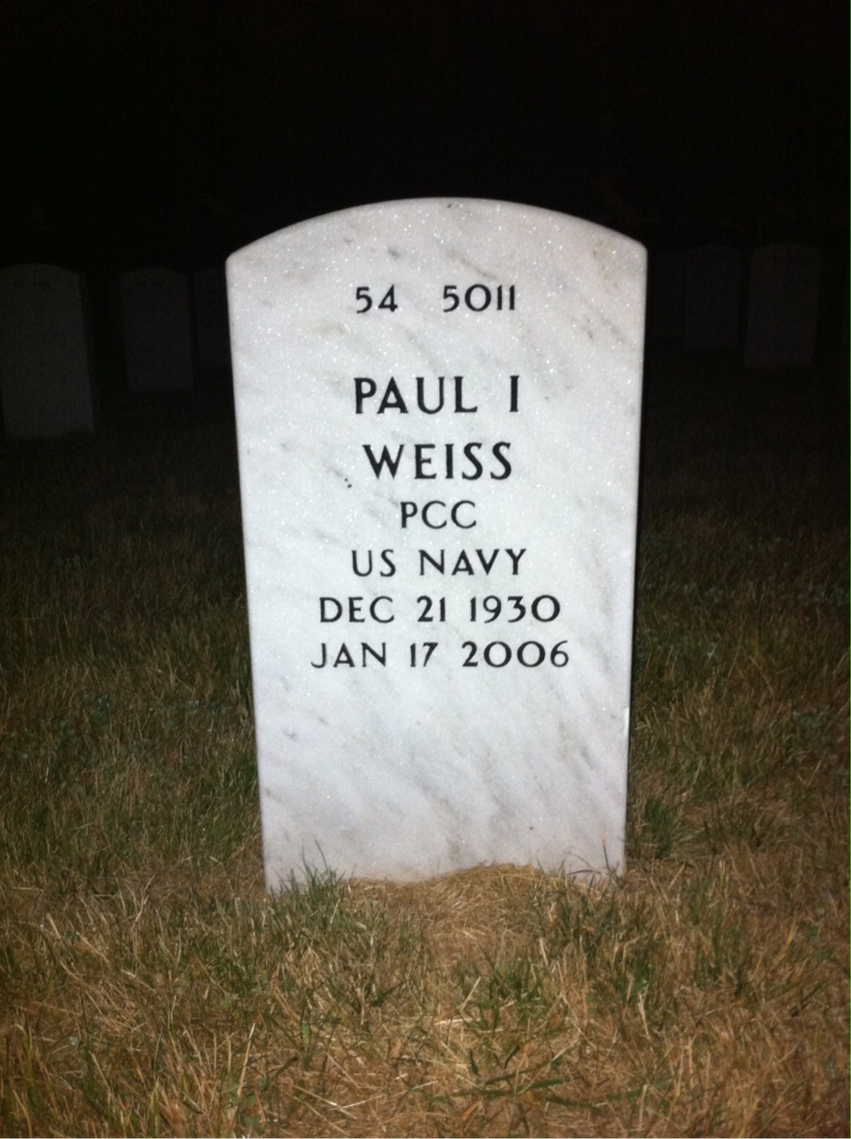 Back of headstone — Dawn Weiss