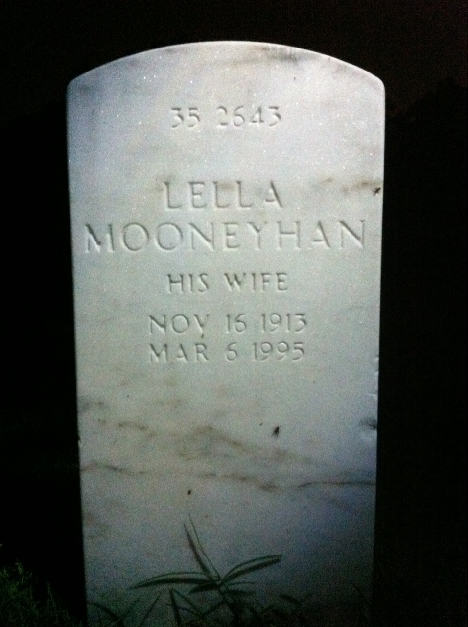 Back of headstone — James Mullins