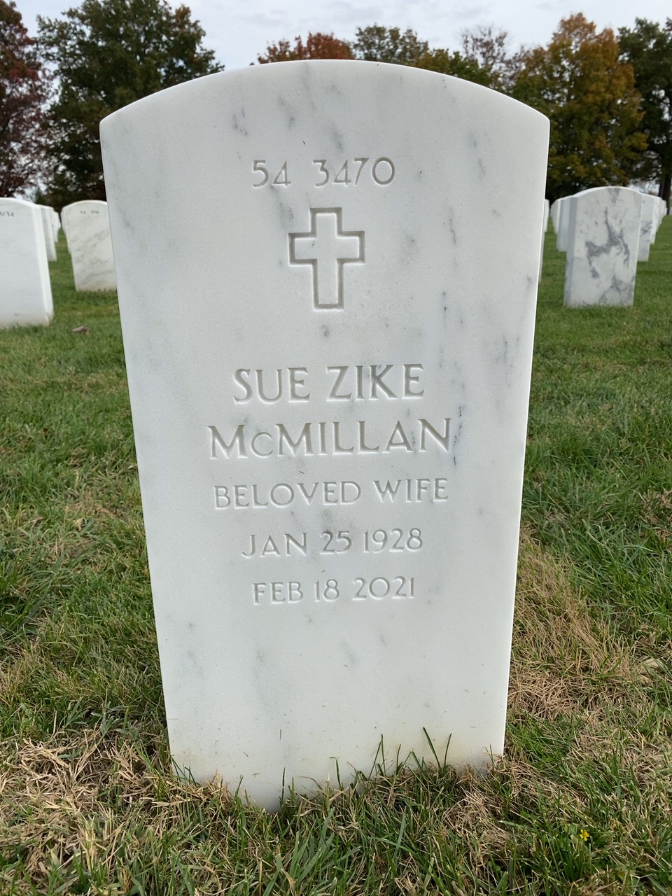 Back of headstone — Cornelius Mcmillan