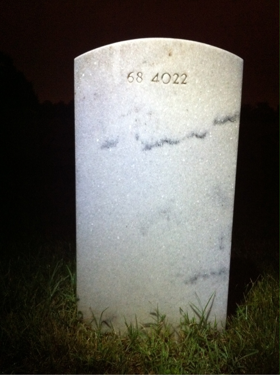 Back of headstone — George V Keith