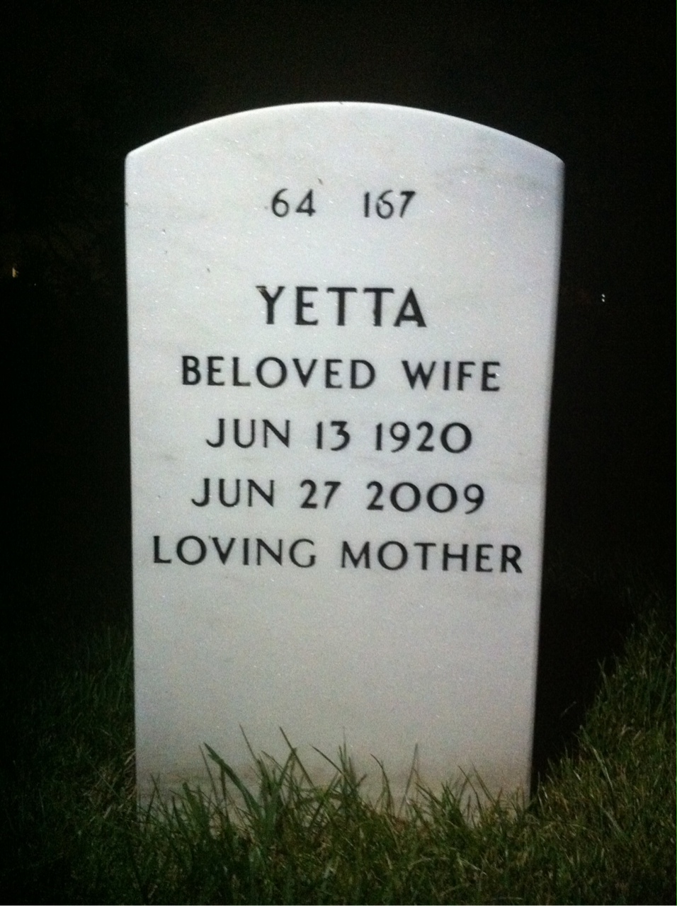 Back of headstone — Seymour Steiglitz