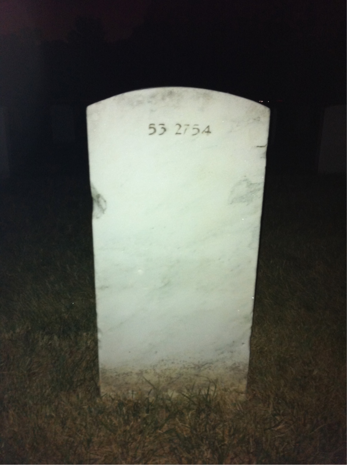 Back of headstone — William Anthony Lewis