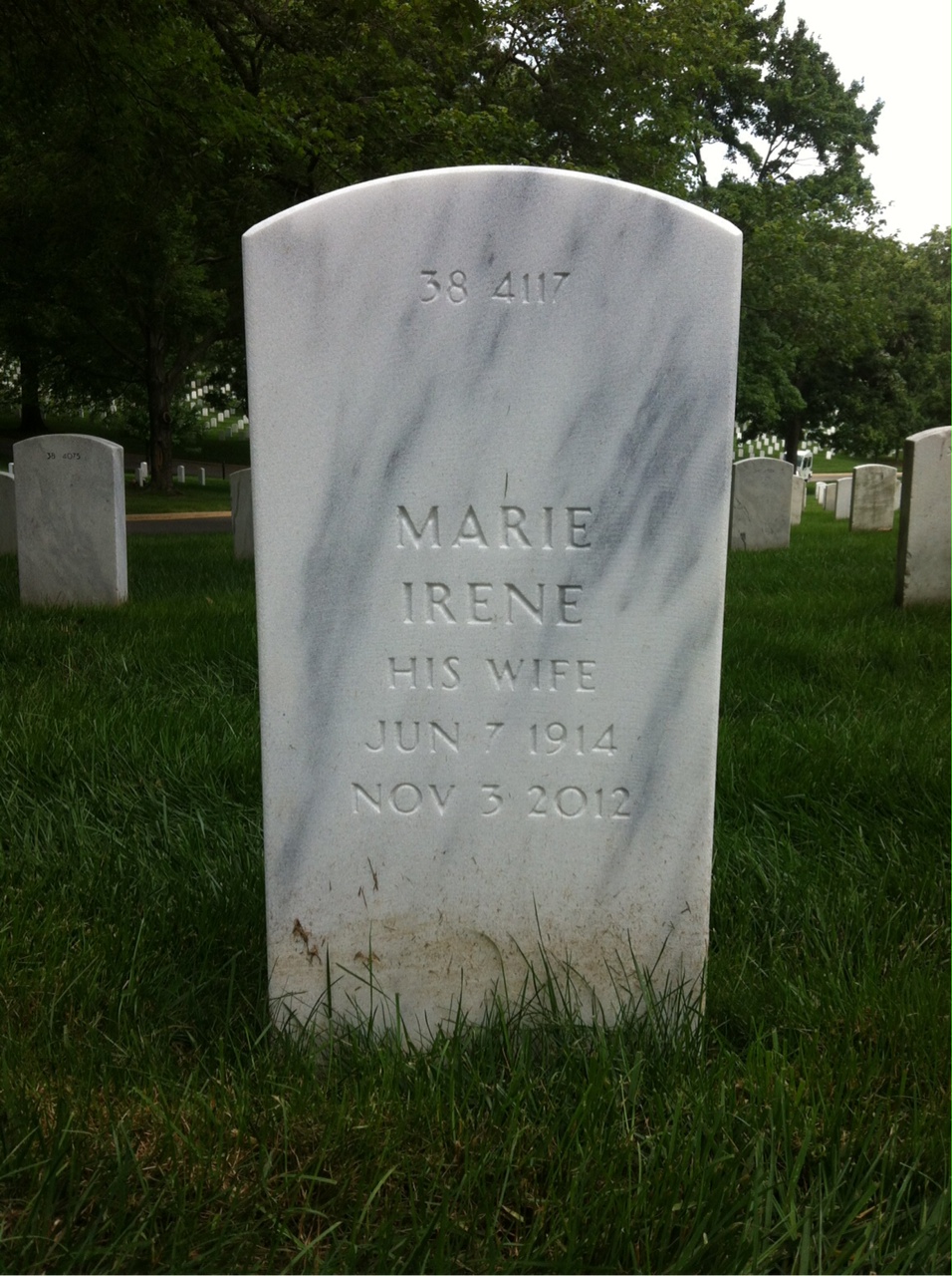 Back of headstone — William Andree