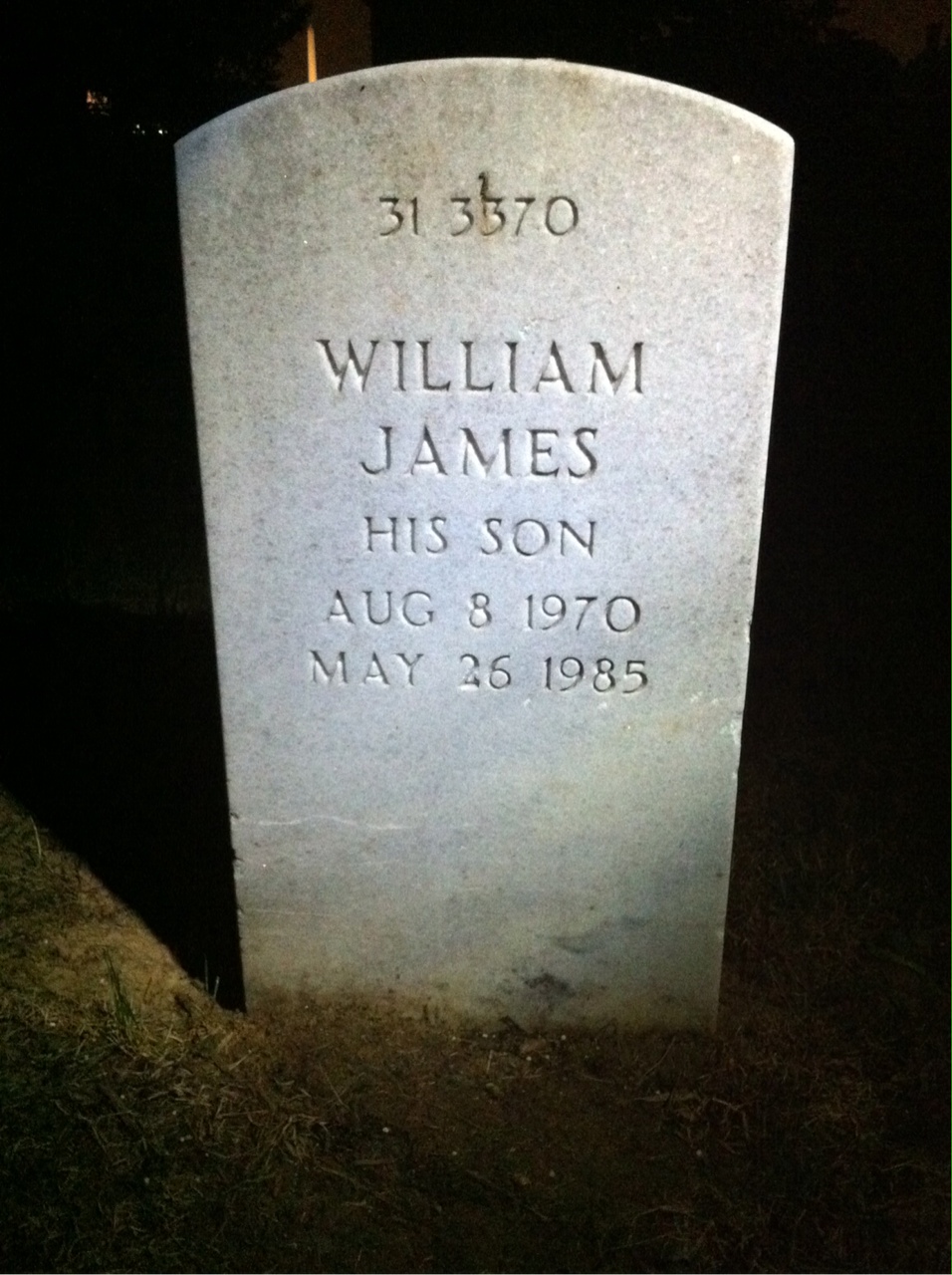 Back of headstone — William Austin