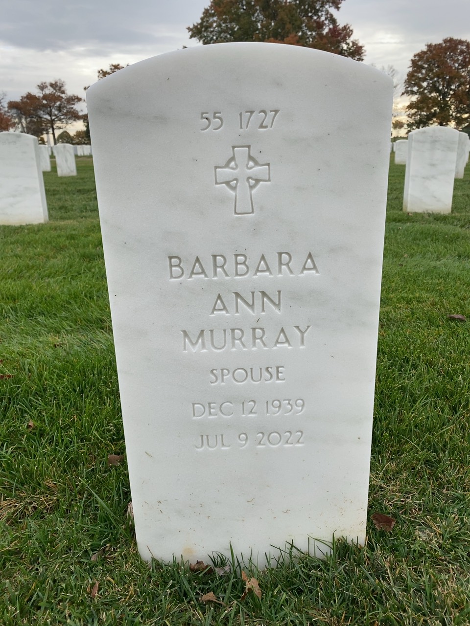 Back of headstone — Warren Murray
