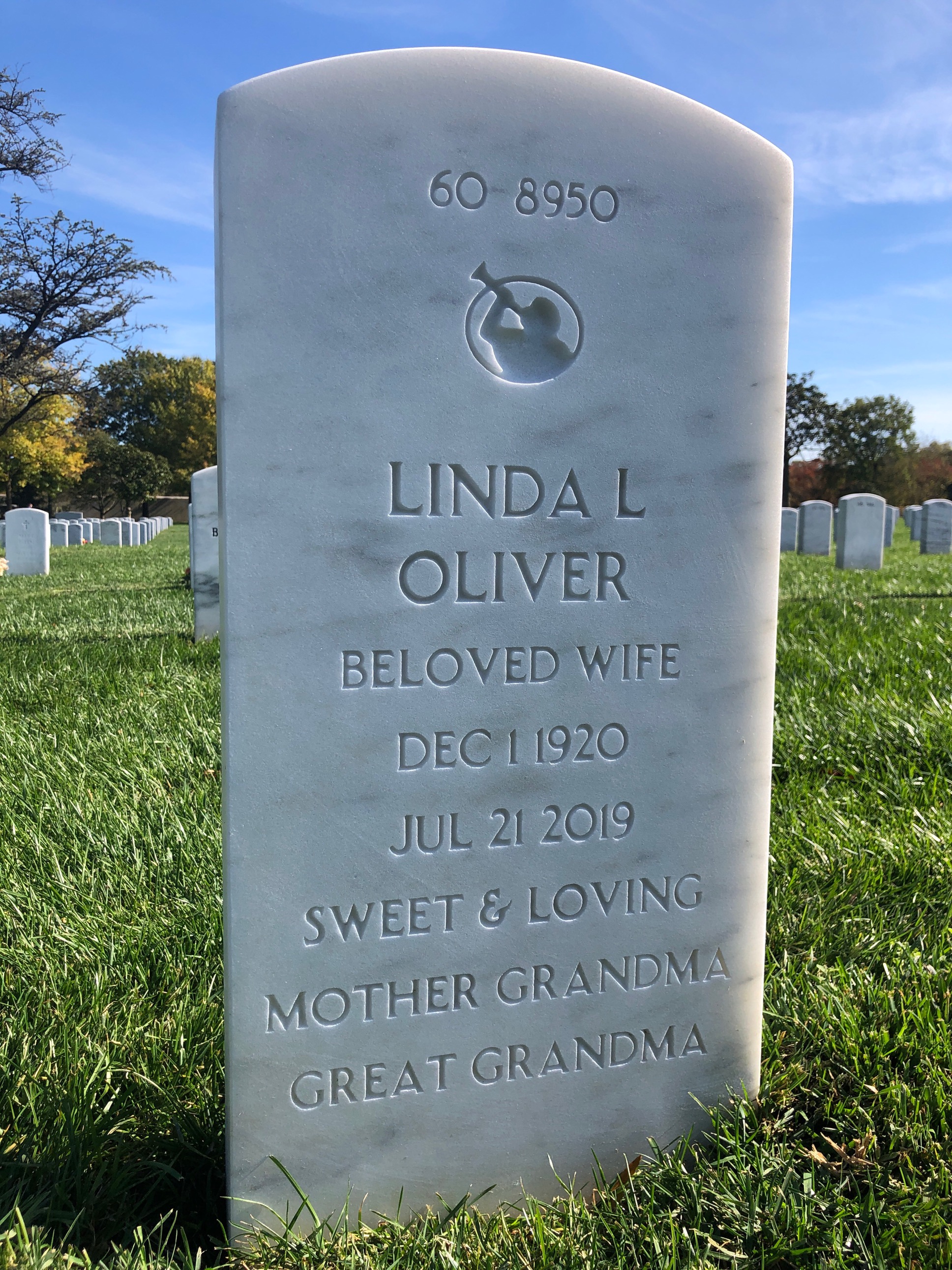 Back of headstone — Richard Oliver