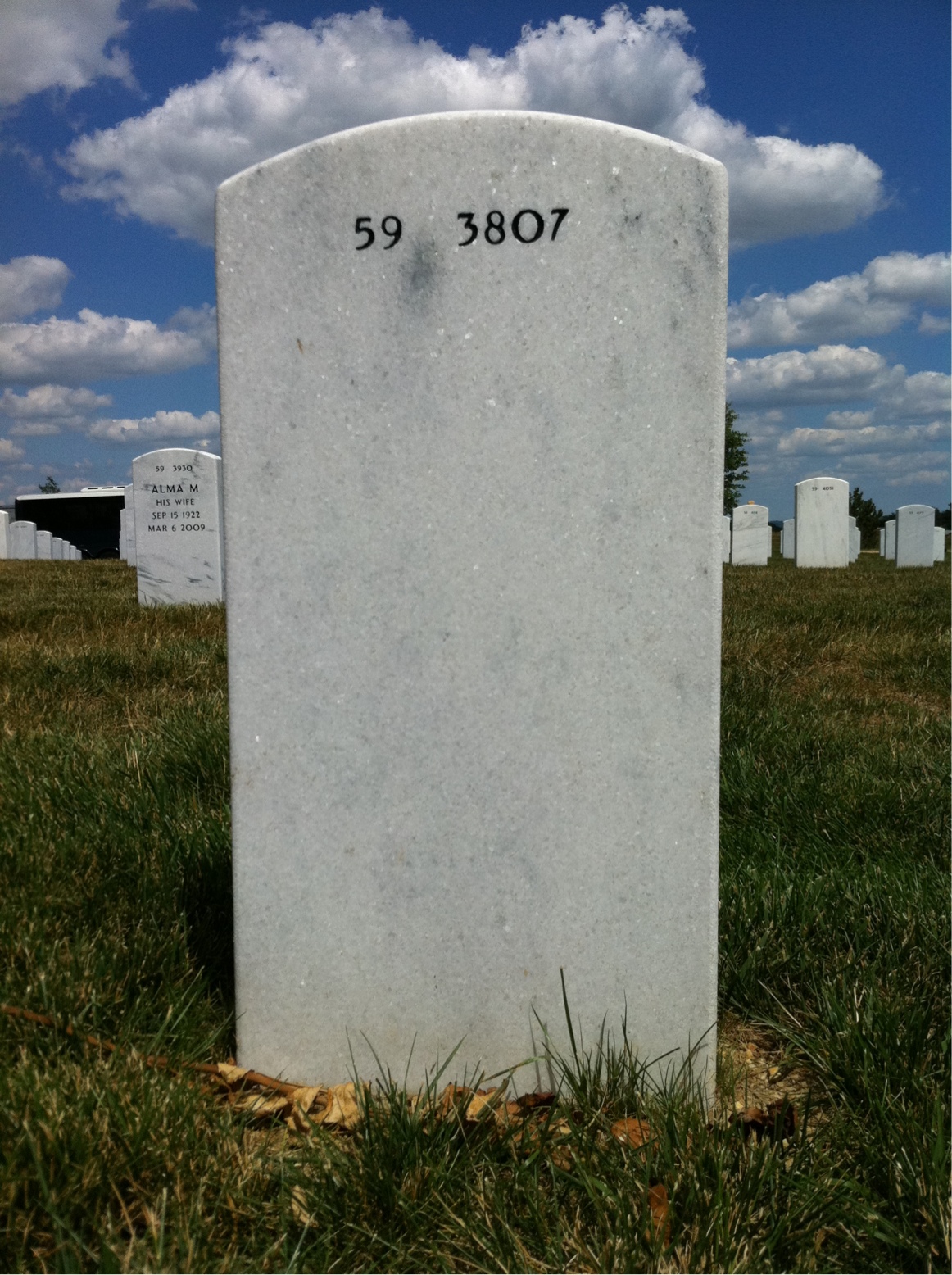 Back of headstone — Rita Harris