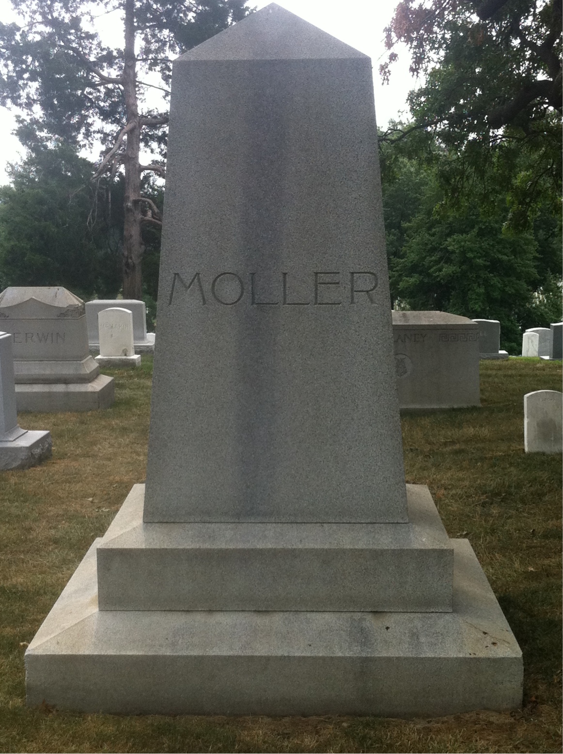 Back of headstone — Carl Moller