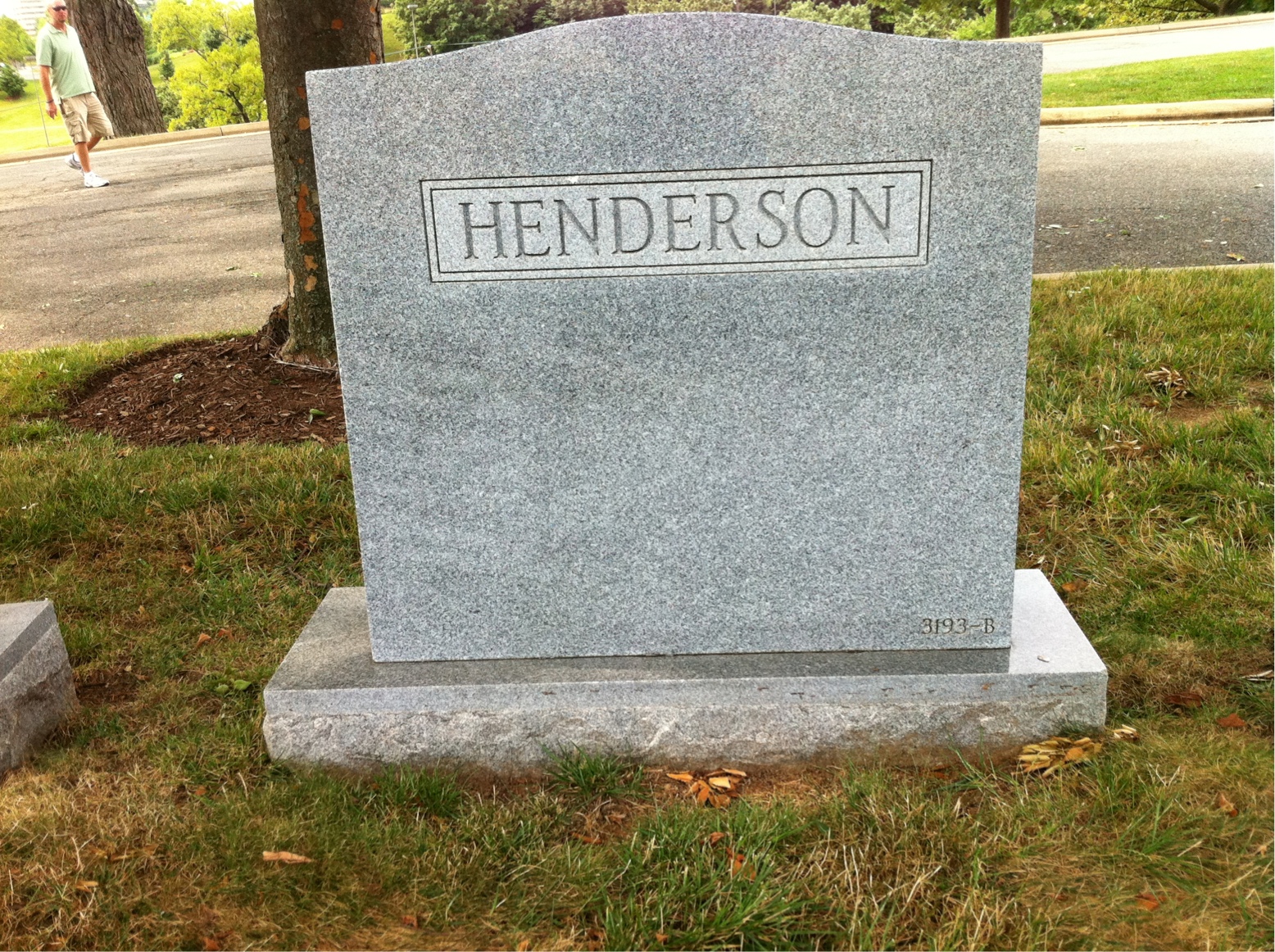 Back of headstone — James Henderson