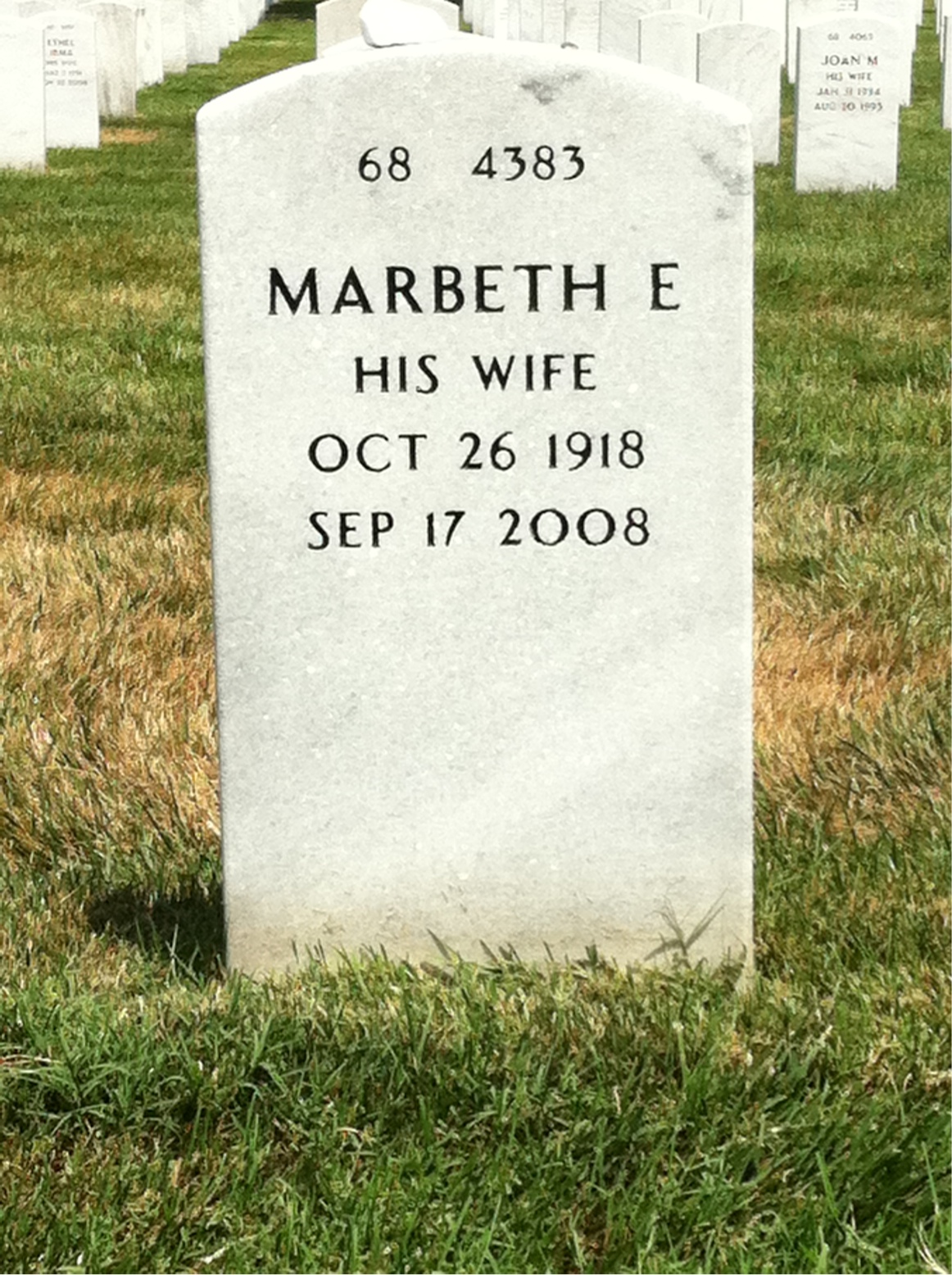 Back of headstone — Lyle Martin