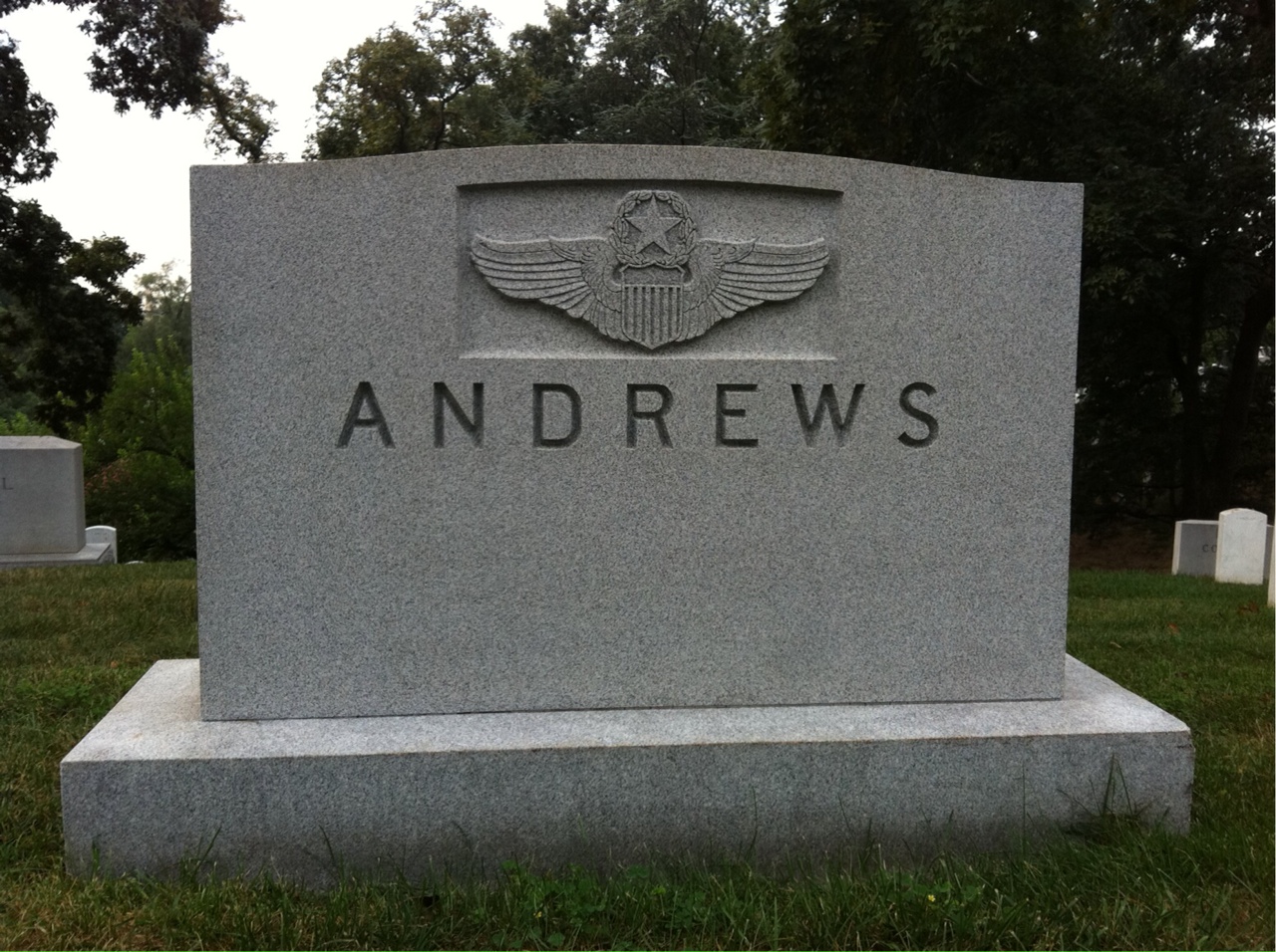 Back of headstone — Jeannette Andrews