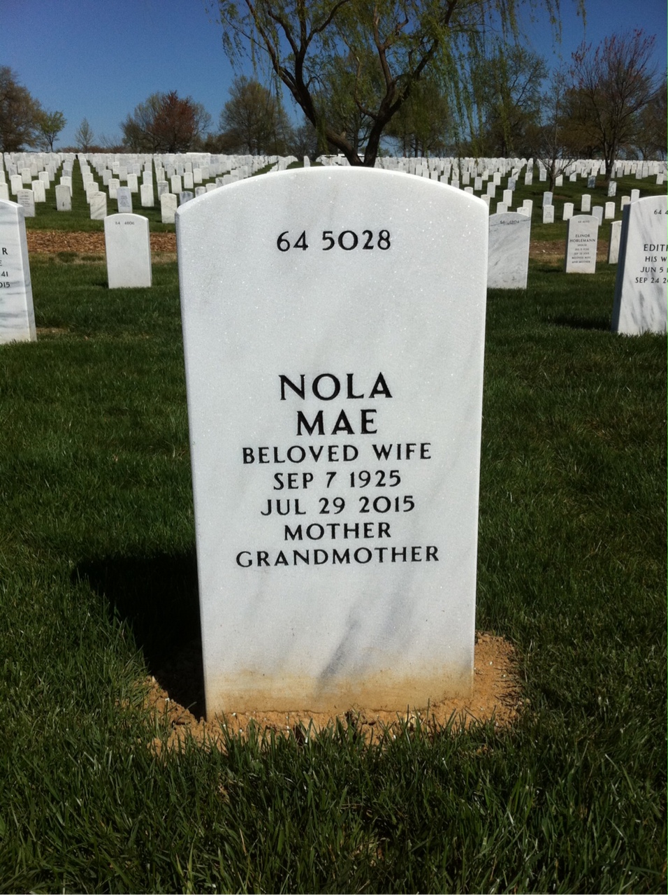 Back of headstone — Earl Essing