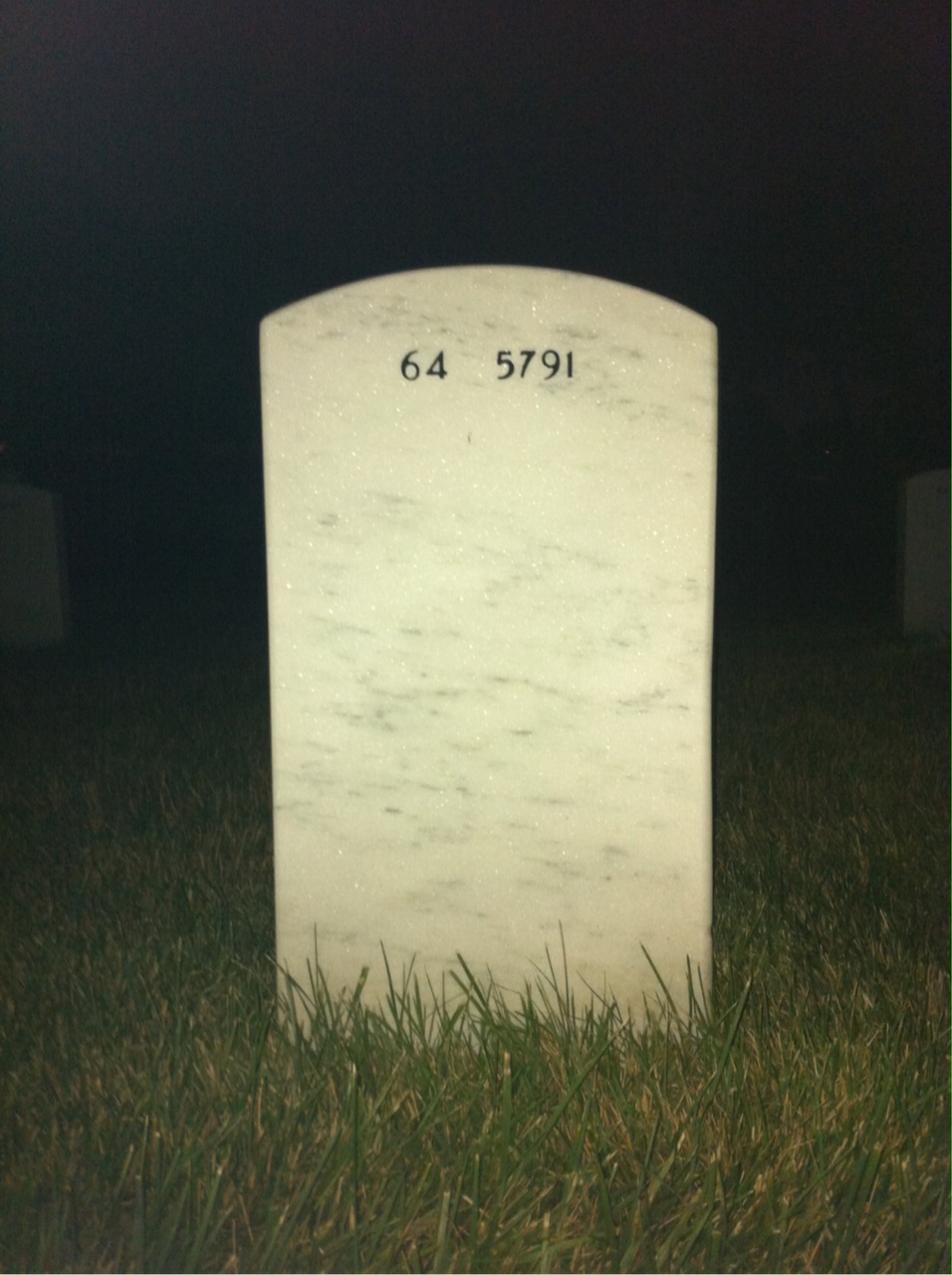 Back of headstone — Larry Hartley