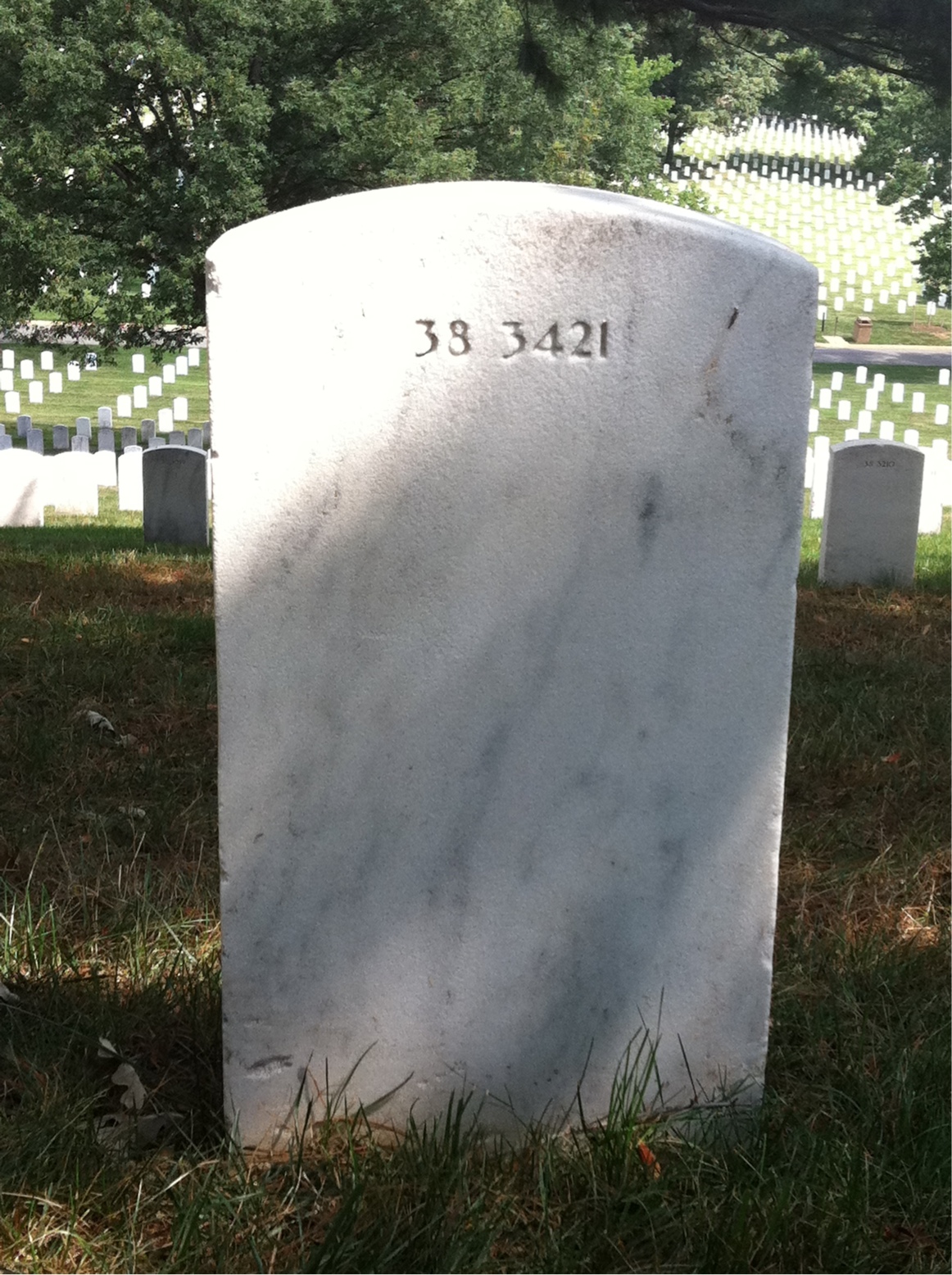 Back of headstone — Palmer Mullins