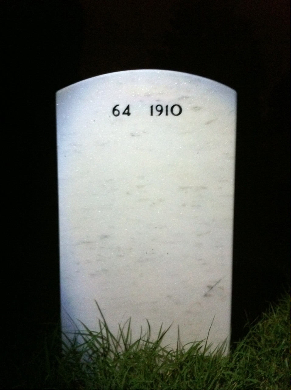 Back of headstone — Marian Hampton