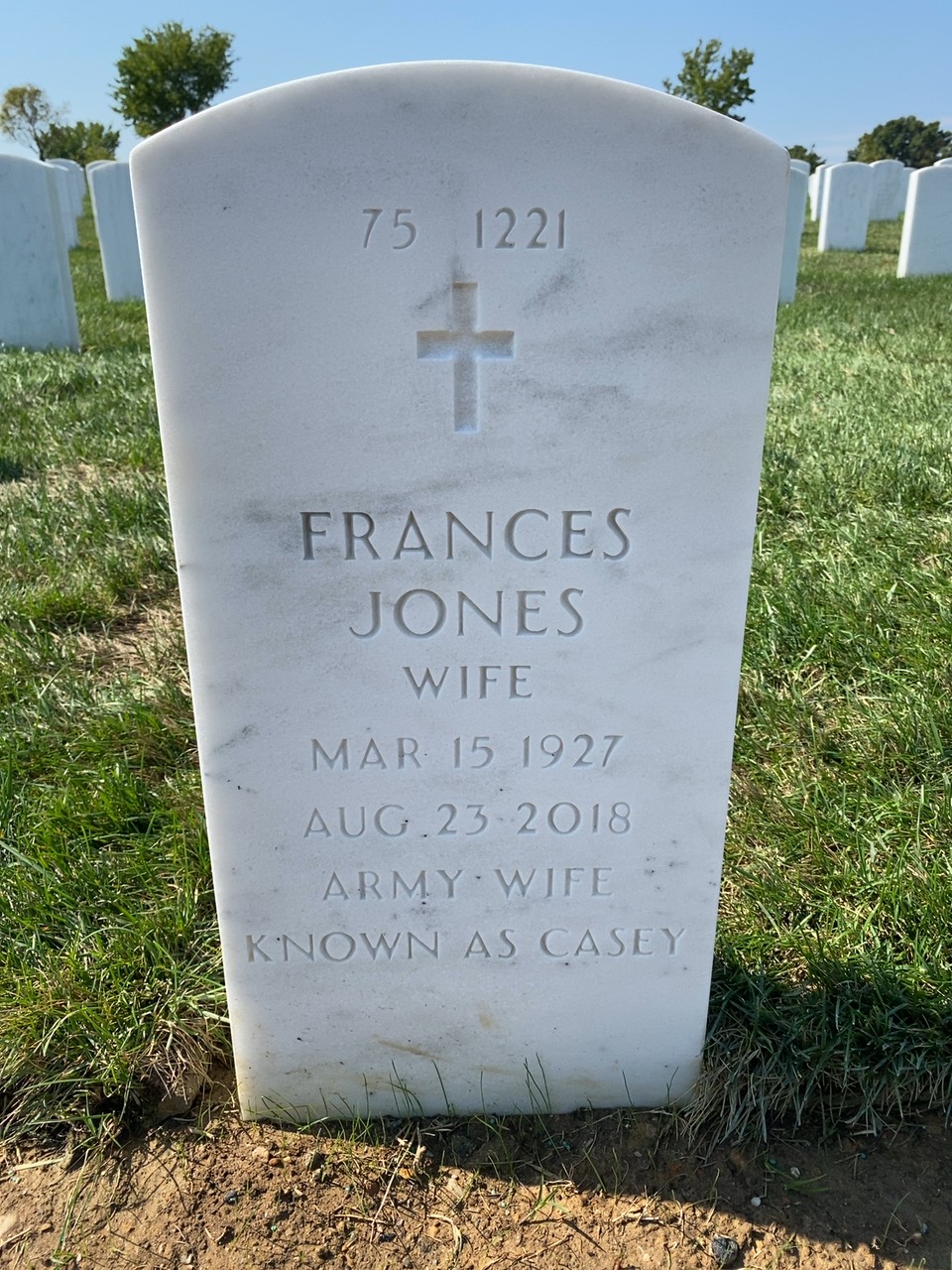Back of headstone — Jack Ancker
