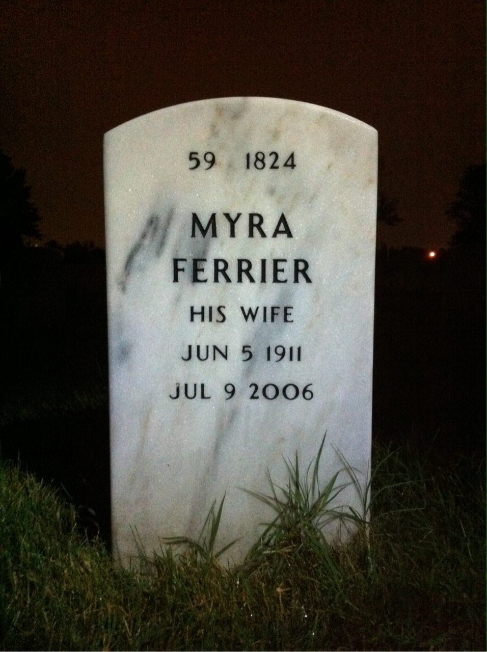 Back of headstone — Irvin Wolf