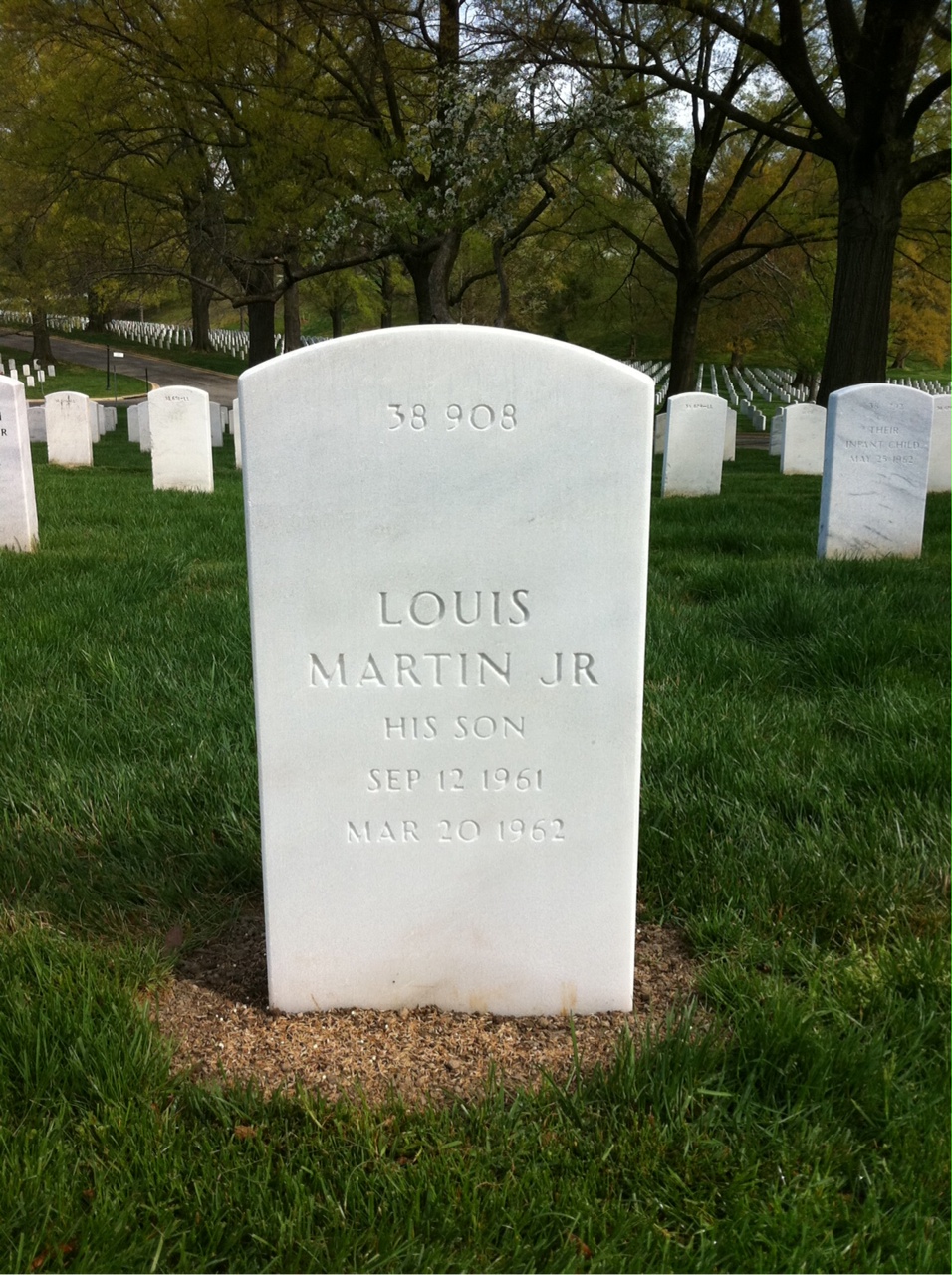 Back of headstone — Louis Anderson