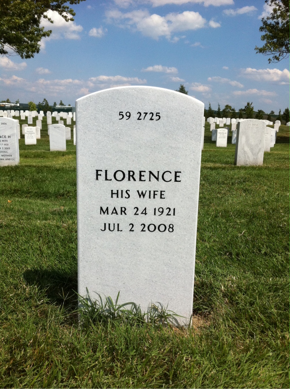 Back of headstone — William Dennis