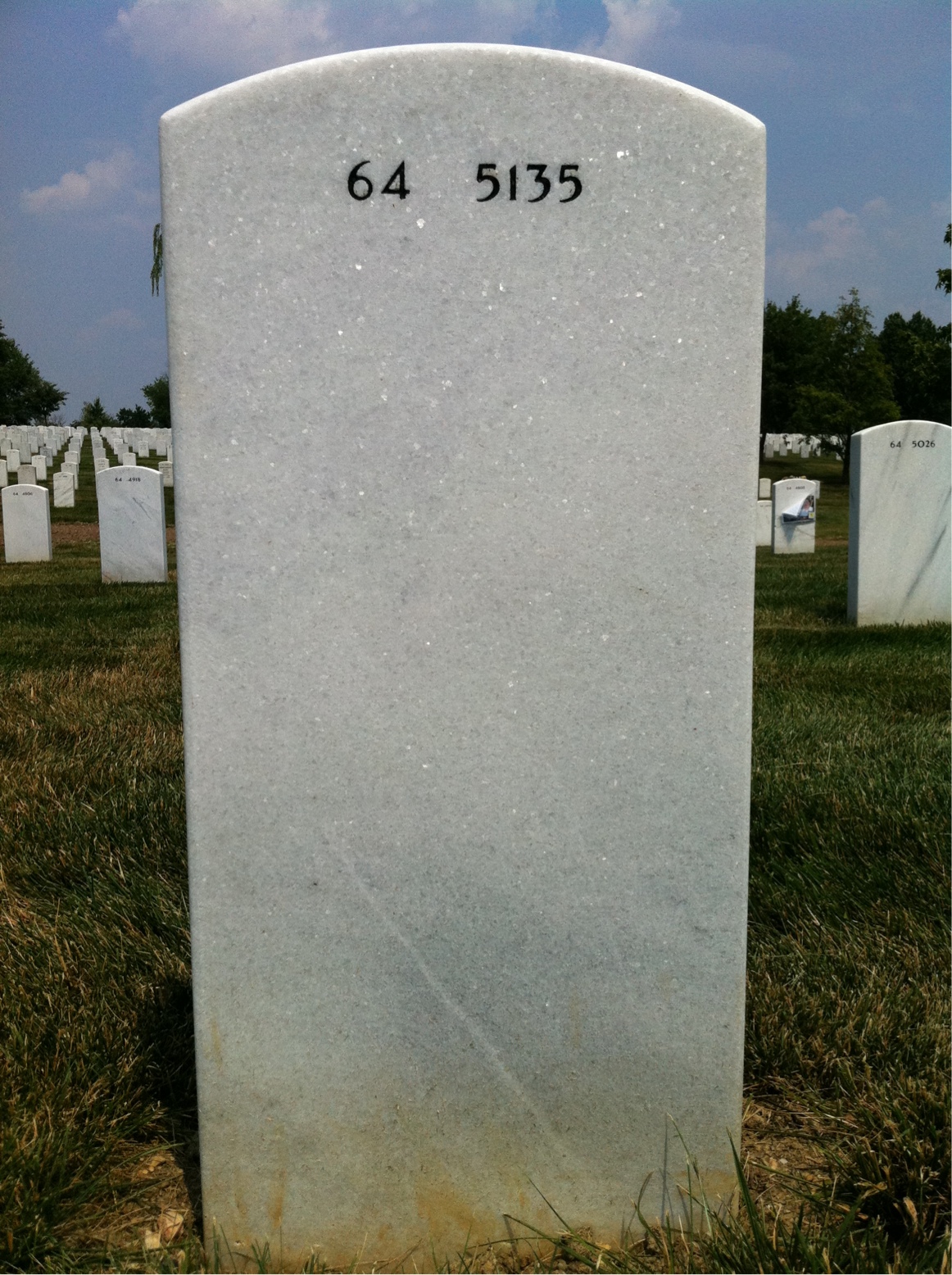 Back of headstone — Ronald Arnold