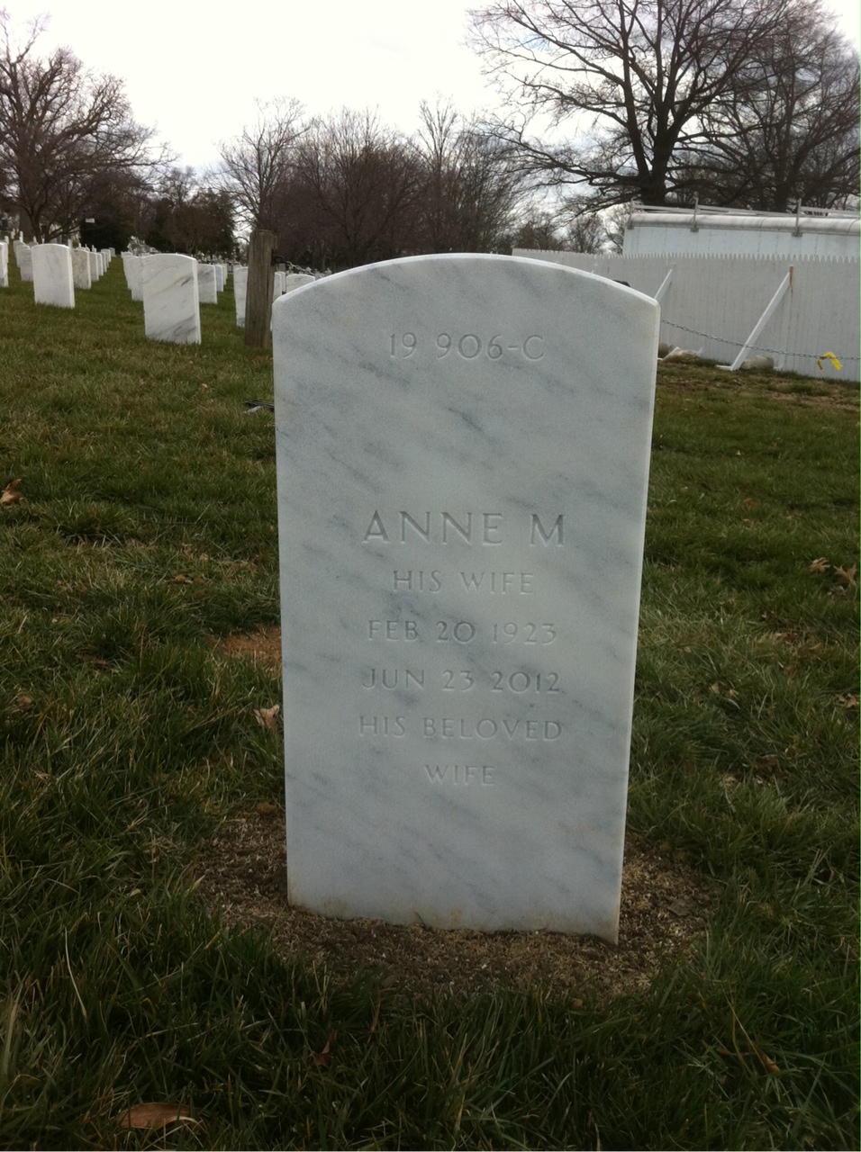 Back of headstone — Robert Bohn
