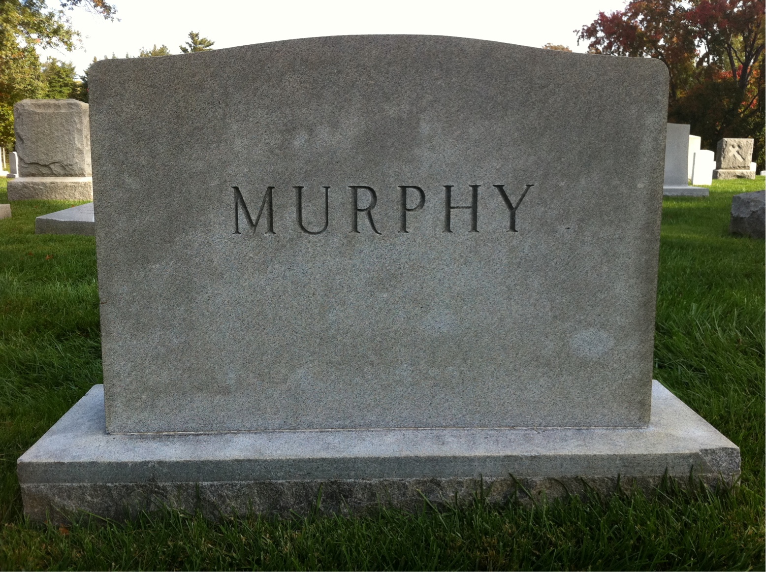Back of headstone — Bernard Murphy