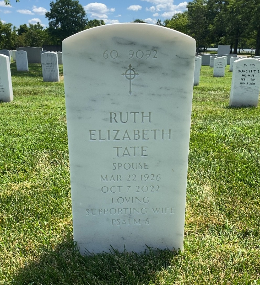 Back of headstone — Ralph Tate