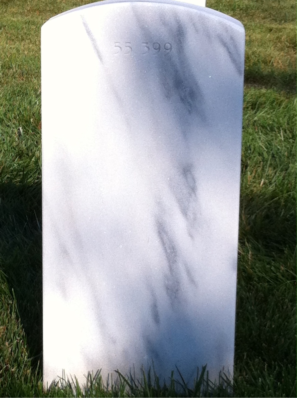 Back of headstone — Leonard Bader