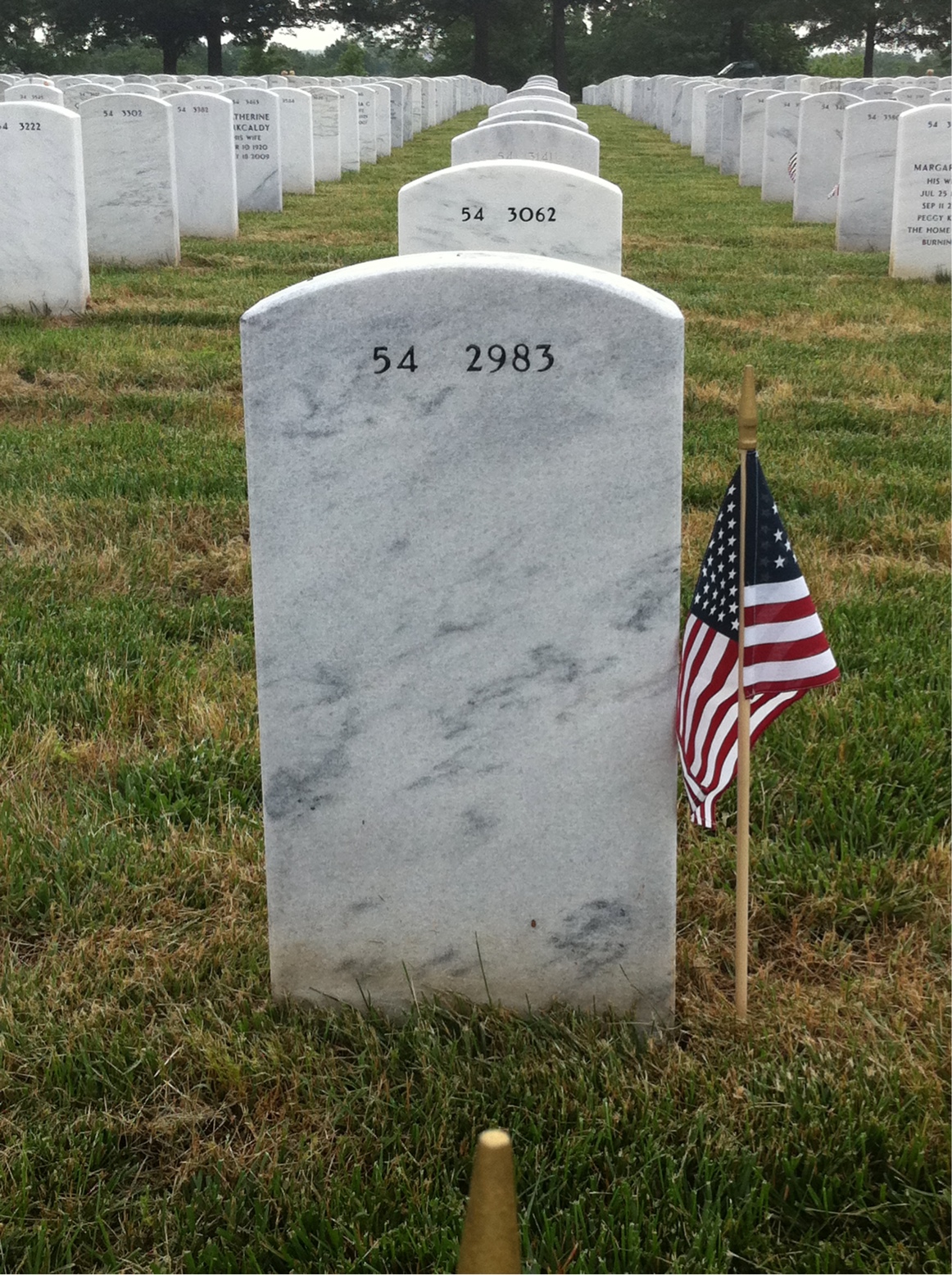 Back of headstone — John Freeman