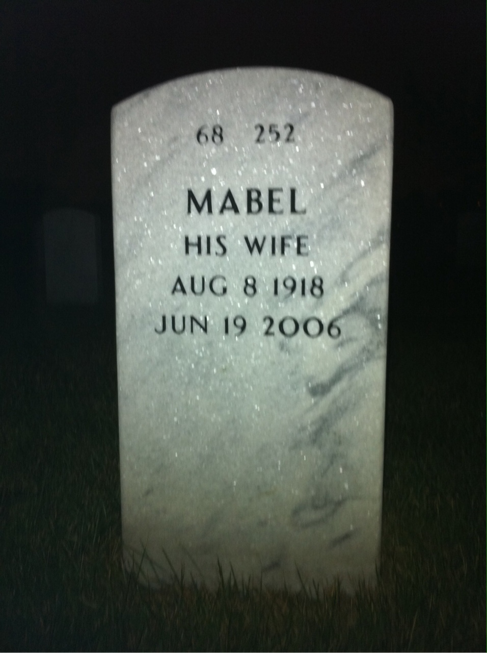Back of headstone — Frank Behan