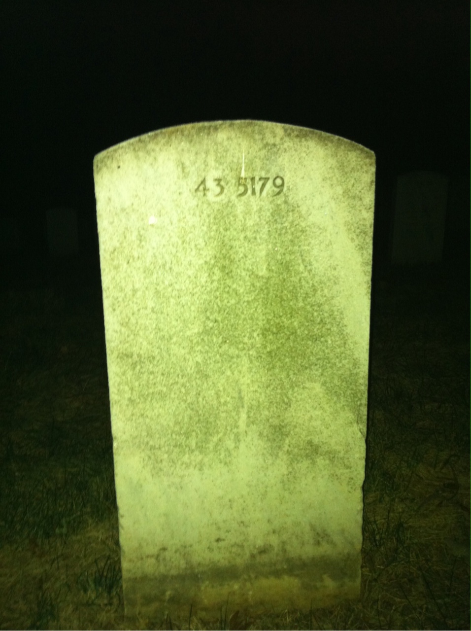 Back of headstone — Thomas C White