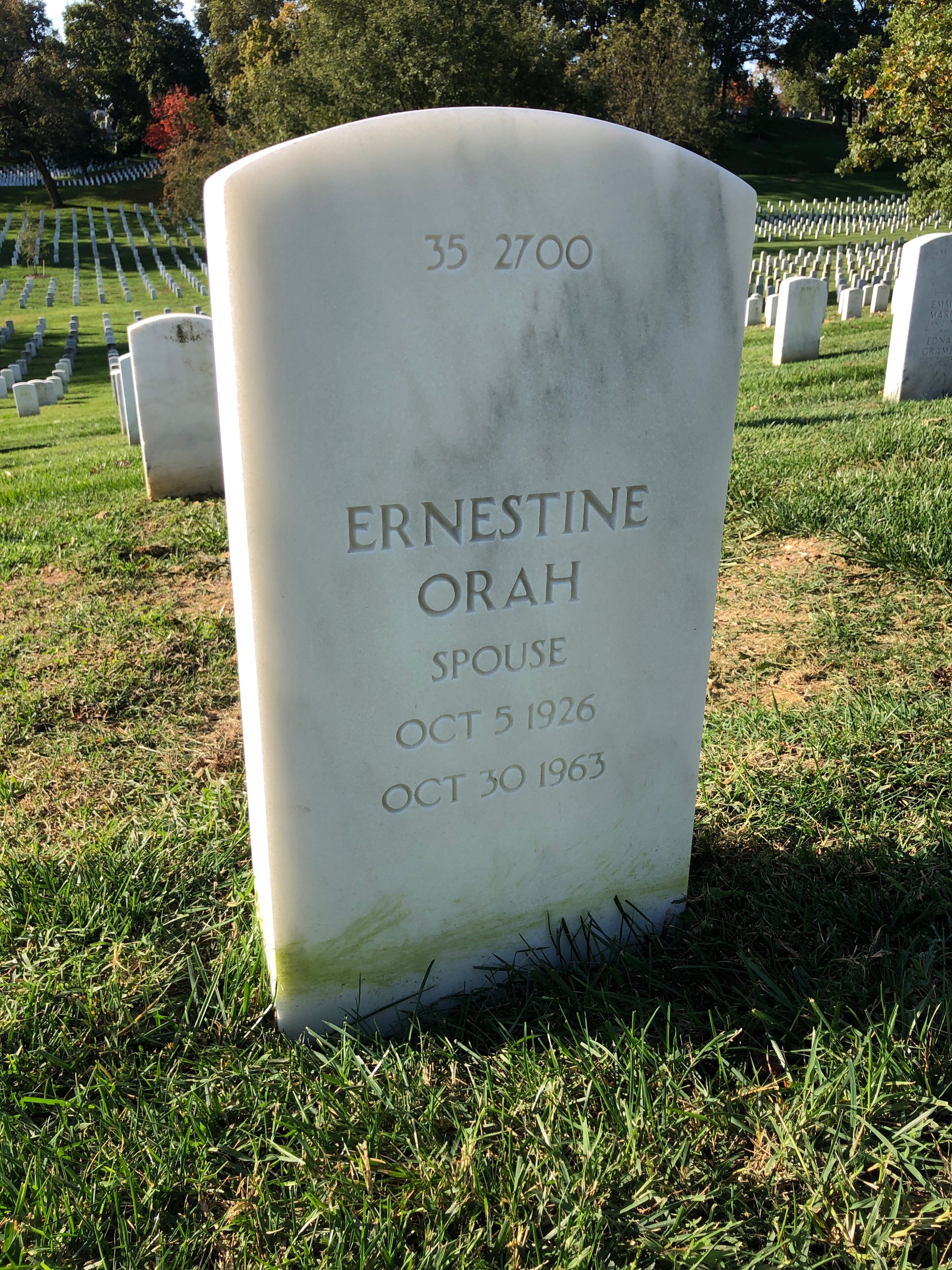Back of headstone — Raymond Agricola