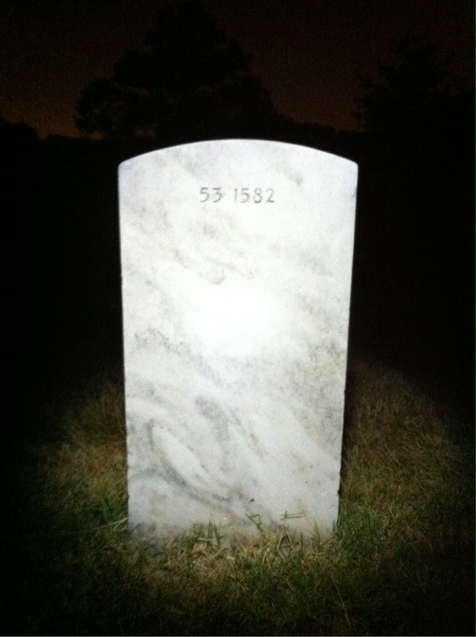 Back of headstone — David Mullins