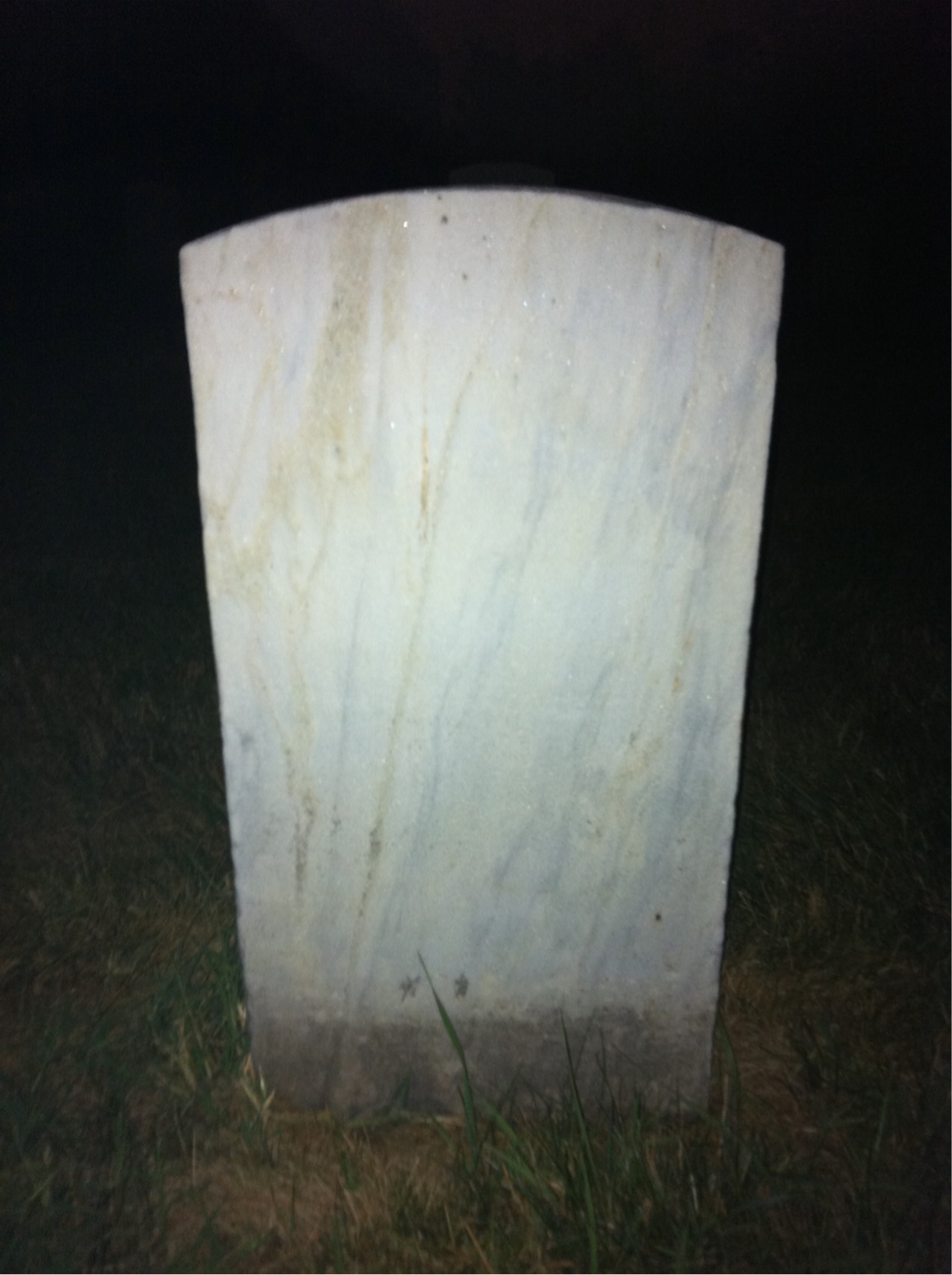 Back of headstone — George Adams