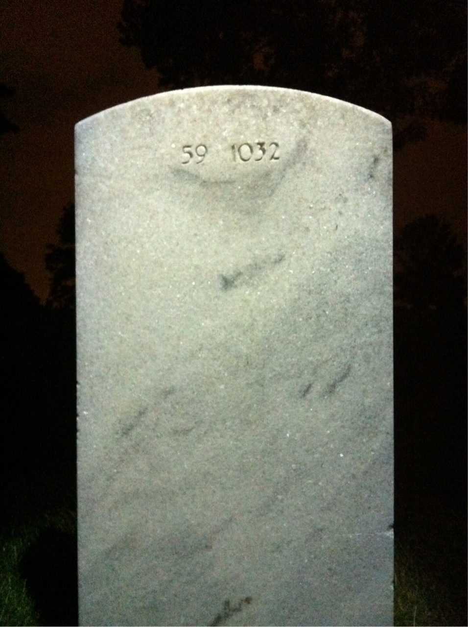 Back of headstone — John Cunningham