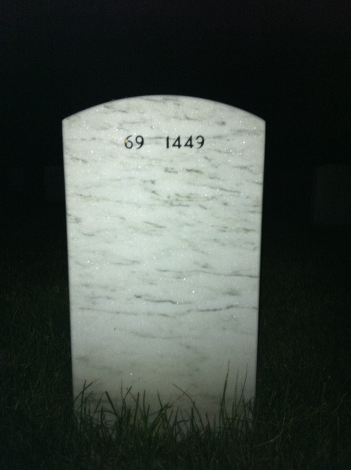 Back of headstone — Mike Lorenzana