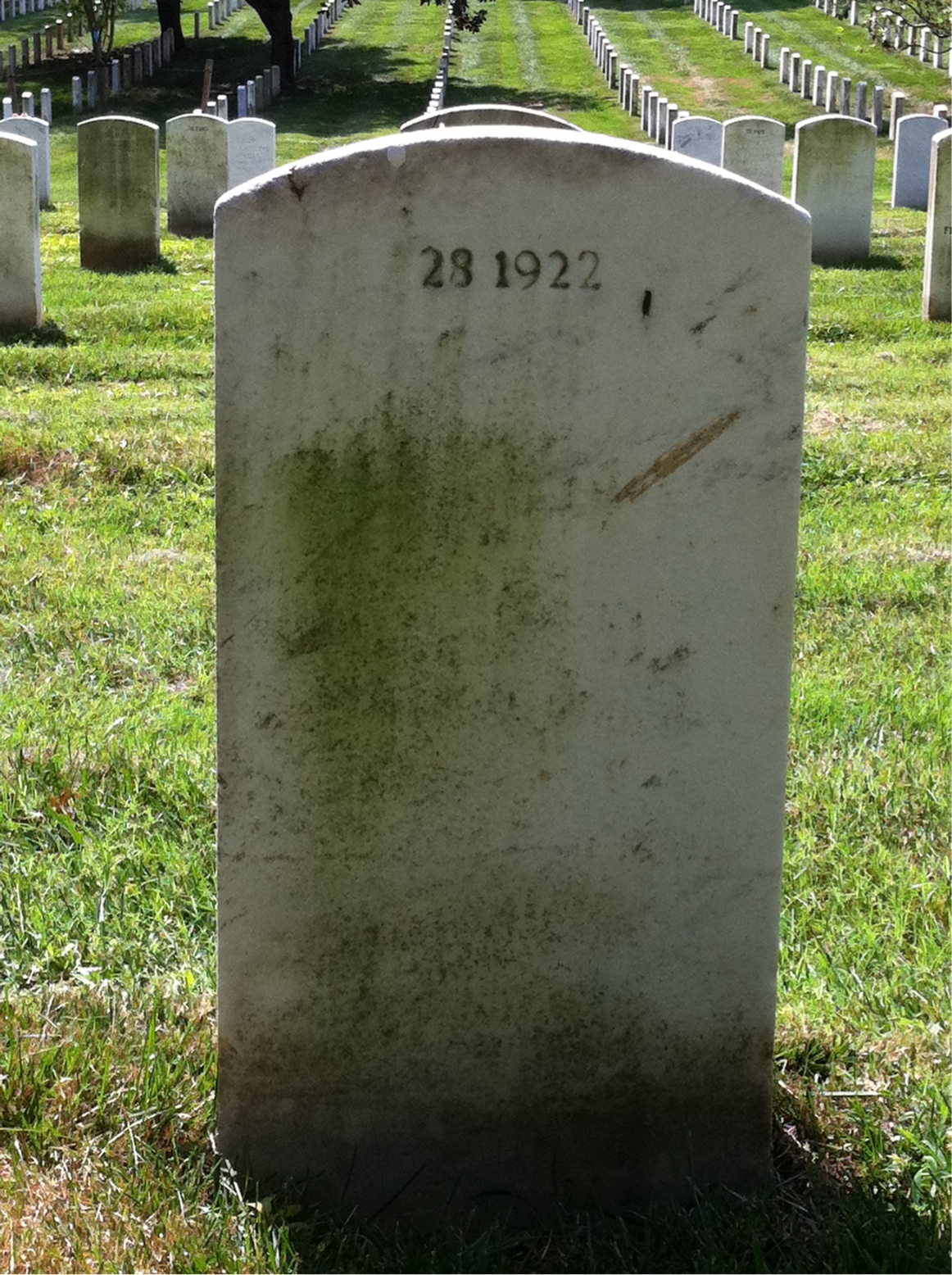 Back of headstone — Annie Mowery