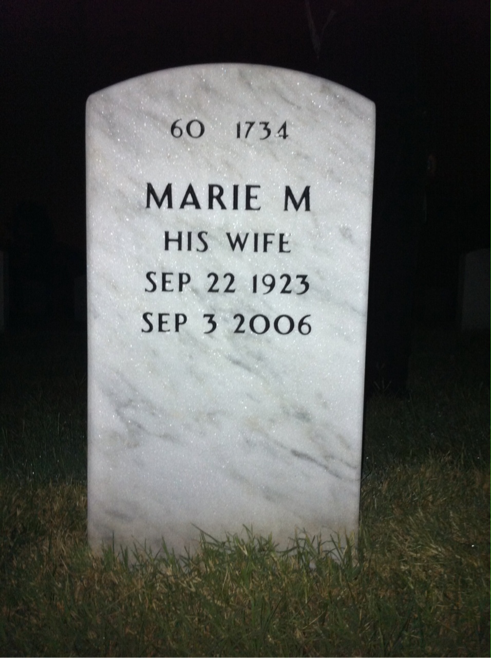 Back of headstone — Richard Danzi