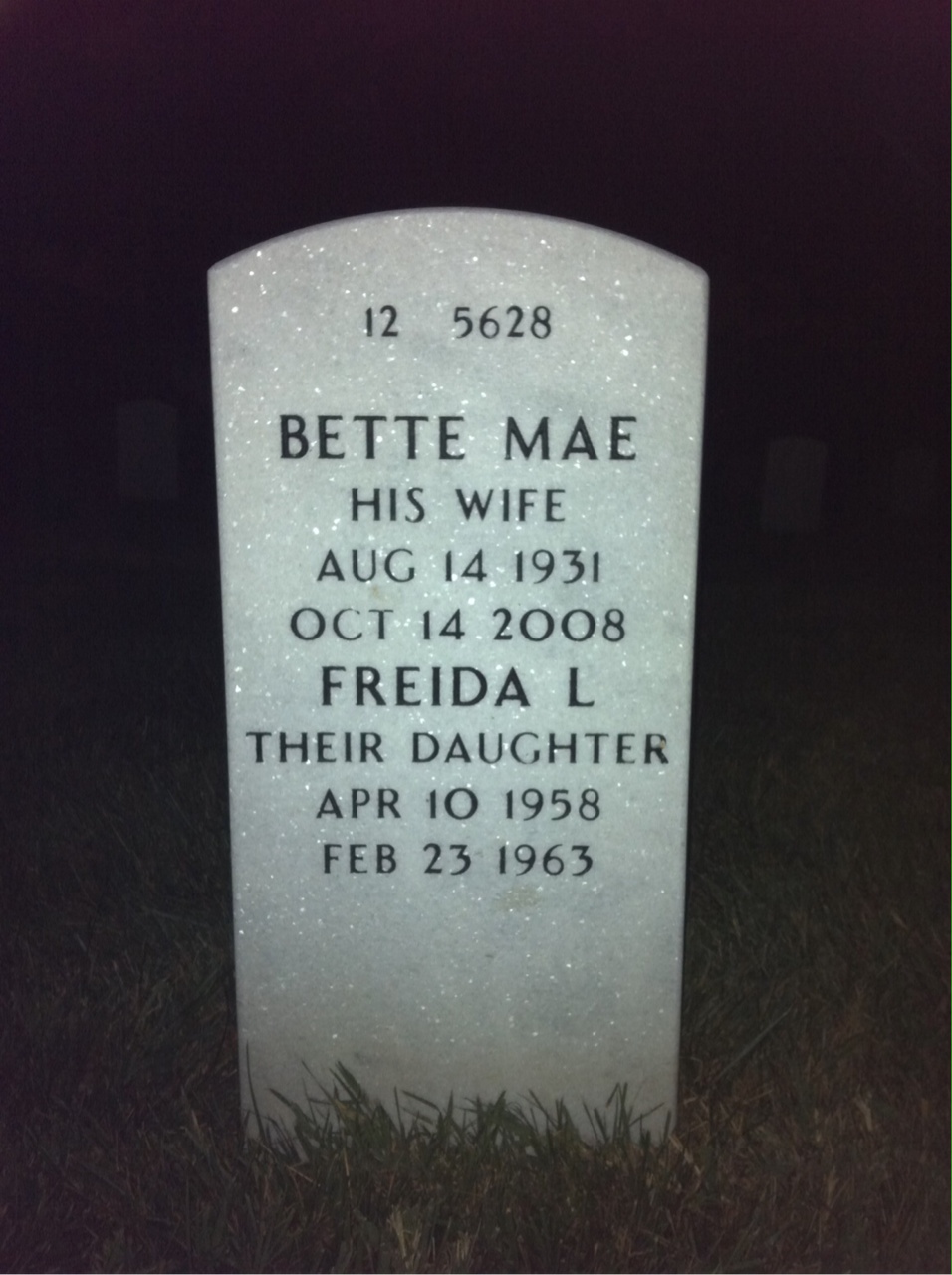Back of headstone — George Randall