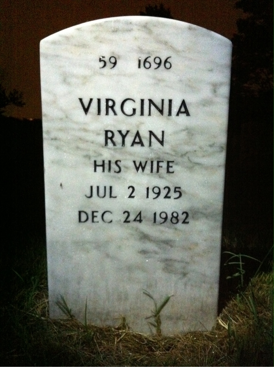 Back of headstone — Vincent Klaus