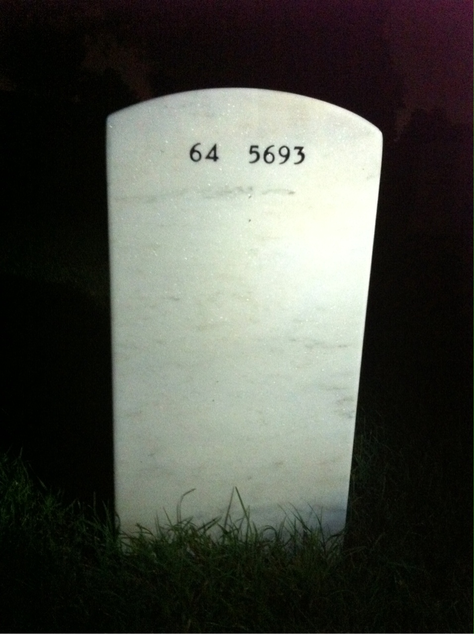 Back of headstone — John Dill