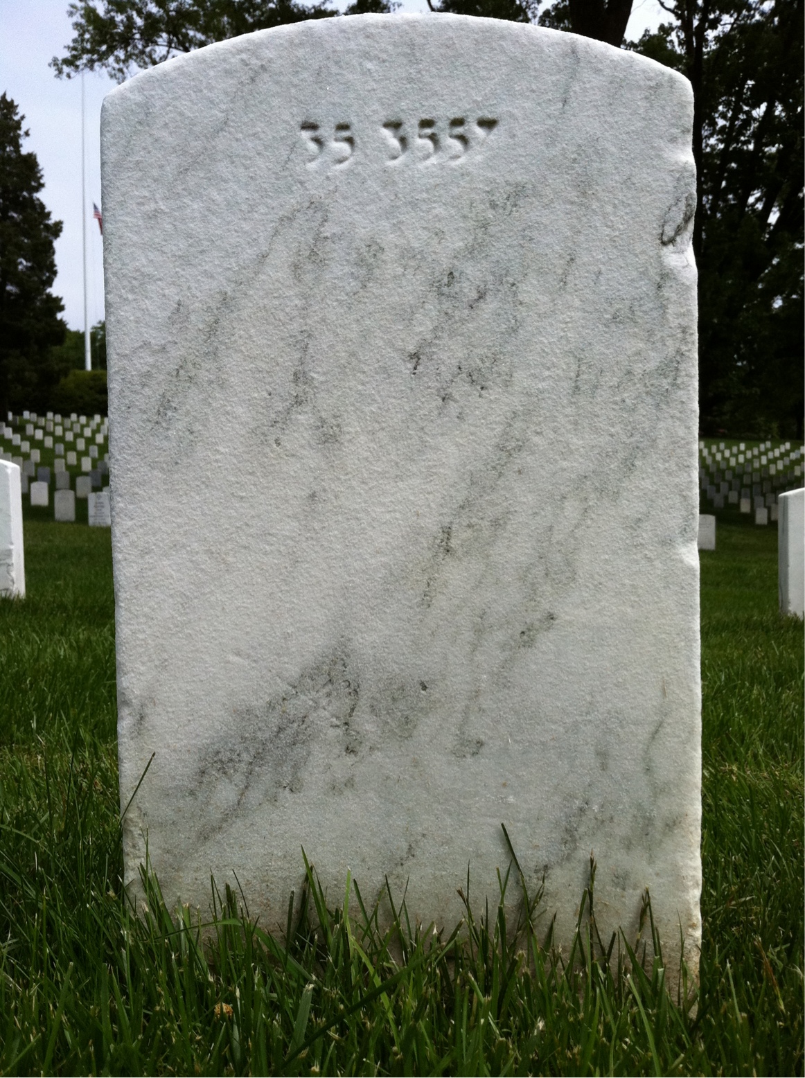 Back of headstone — John Moore