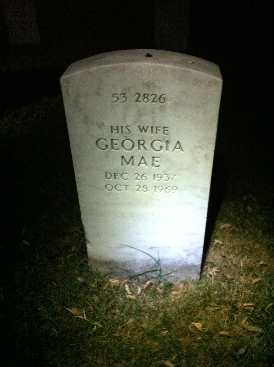 Back of headstone — Tommie Rufus Mann