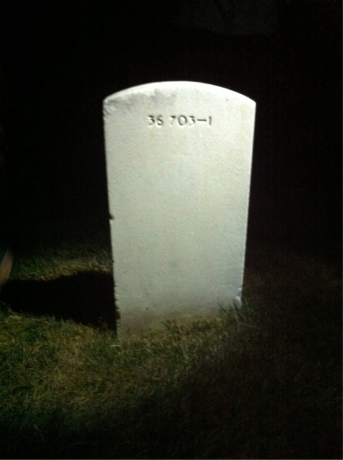 Back of headstone — Gerry Armstrong