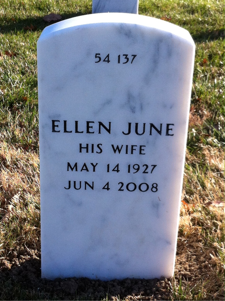 Back of headstone — William Stone