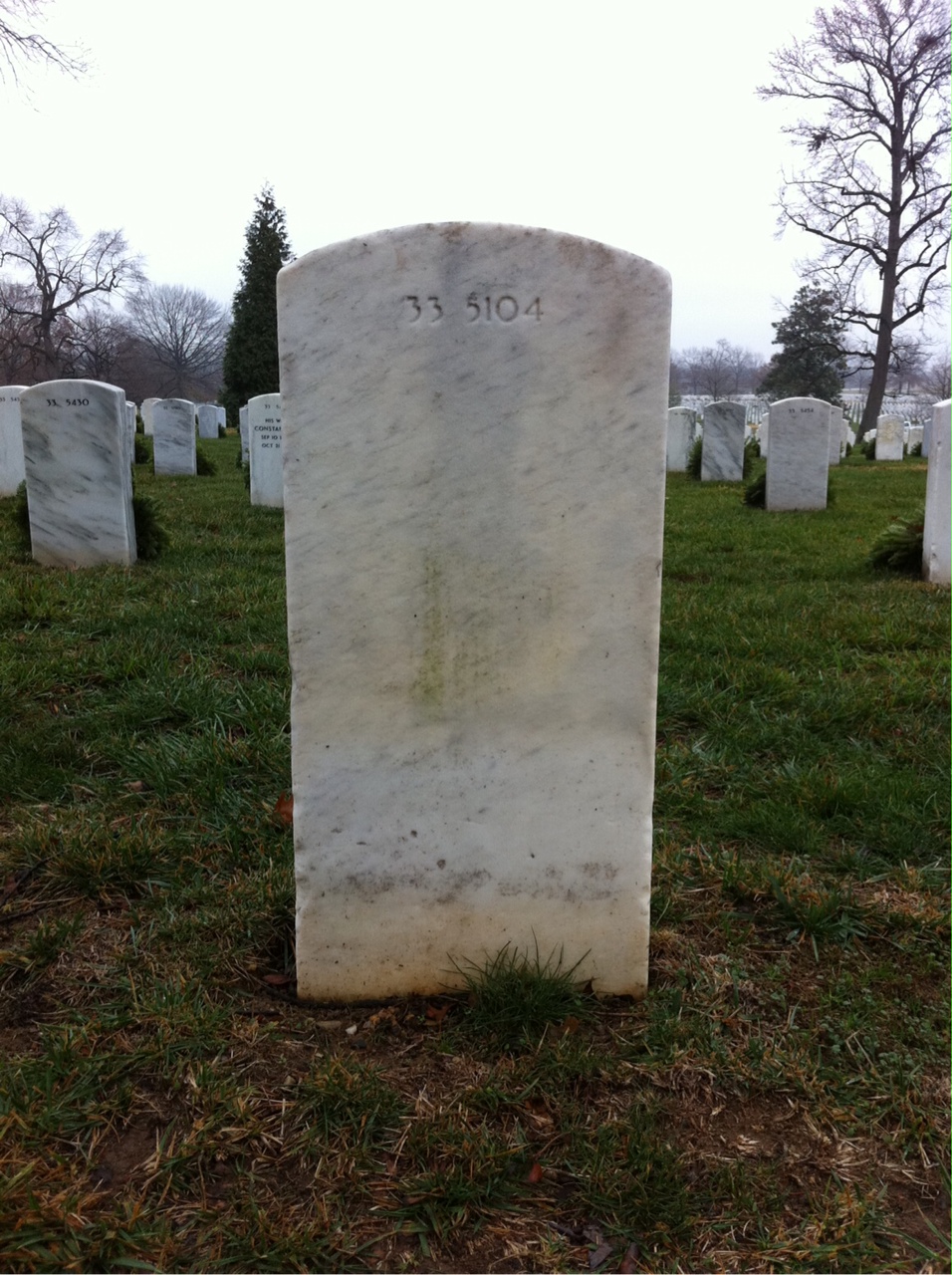 Back of headstone — William M Walker