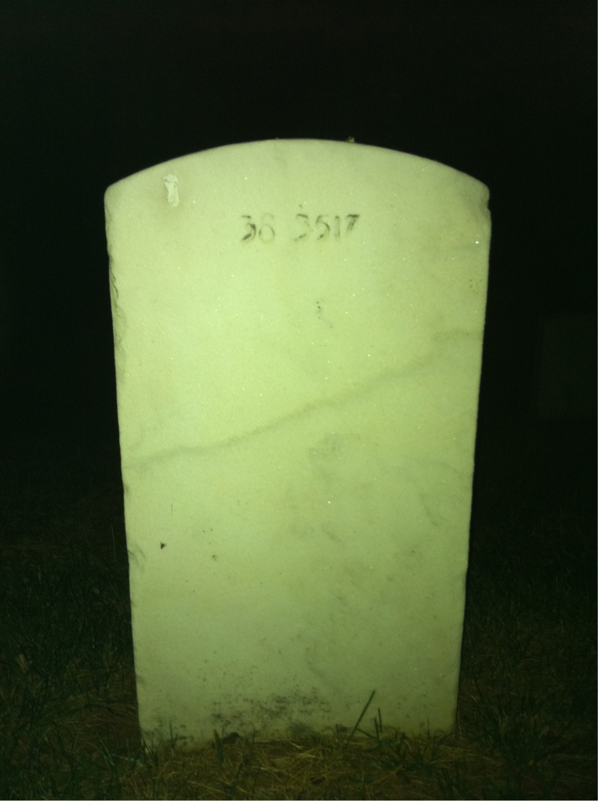 Back of headstone — William P Gross